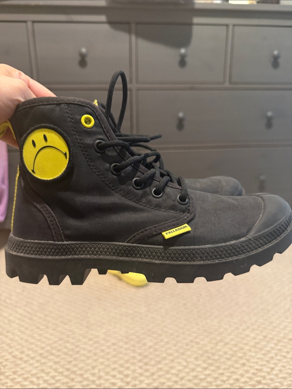 Palladium Smiley CollectionBlack Canvas High-Top Boots